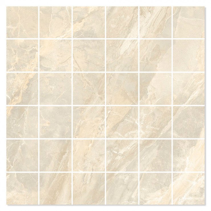 Marmor Mosaik Klinker Tomelloso Beige Polerad 30x30 (5x5) cm-0